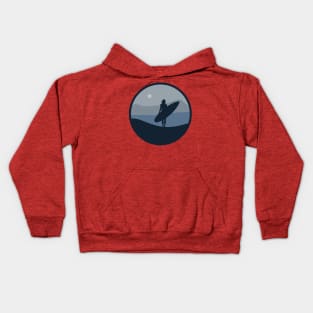 Surf Girl Silhouette Kids Hoodie